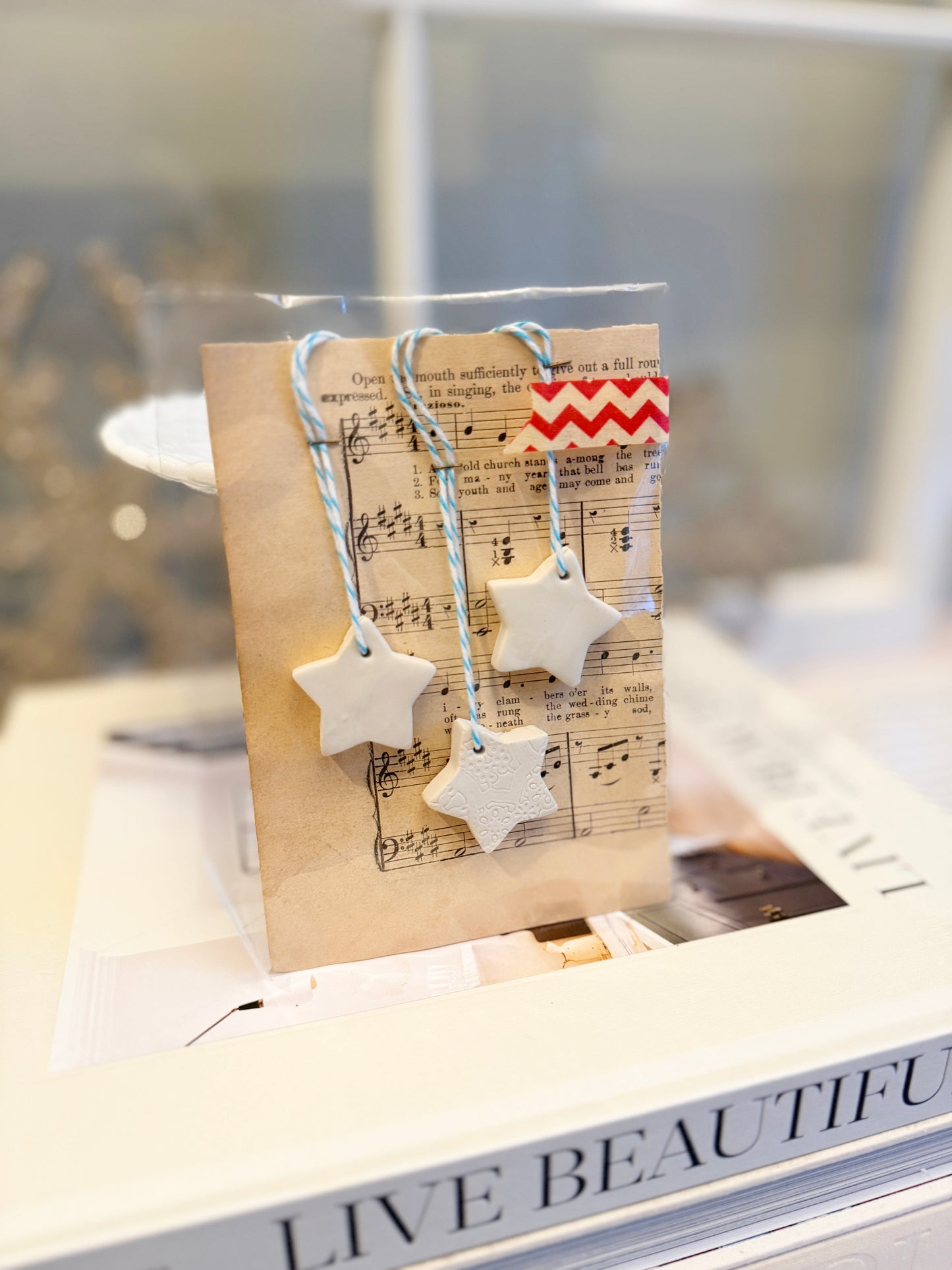 Petite Star Trio – Hand-Pressed Clay Ornaments