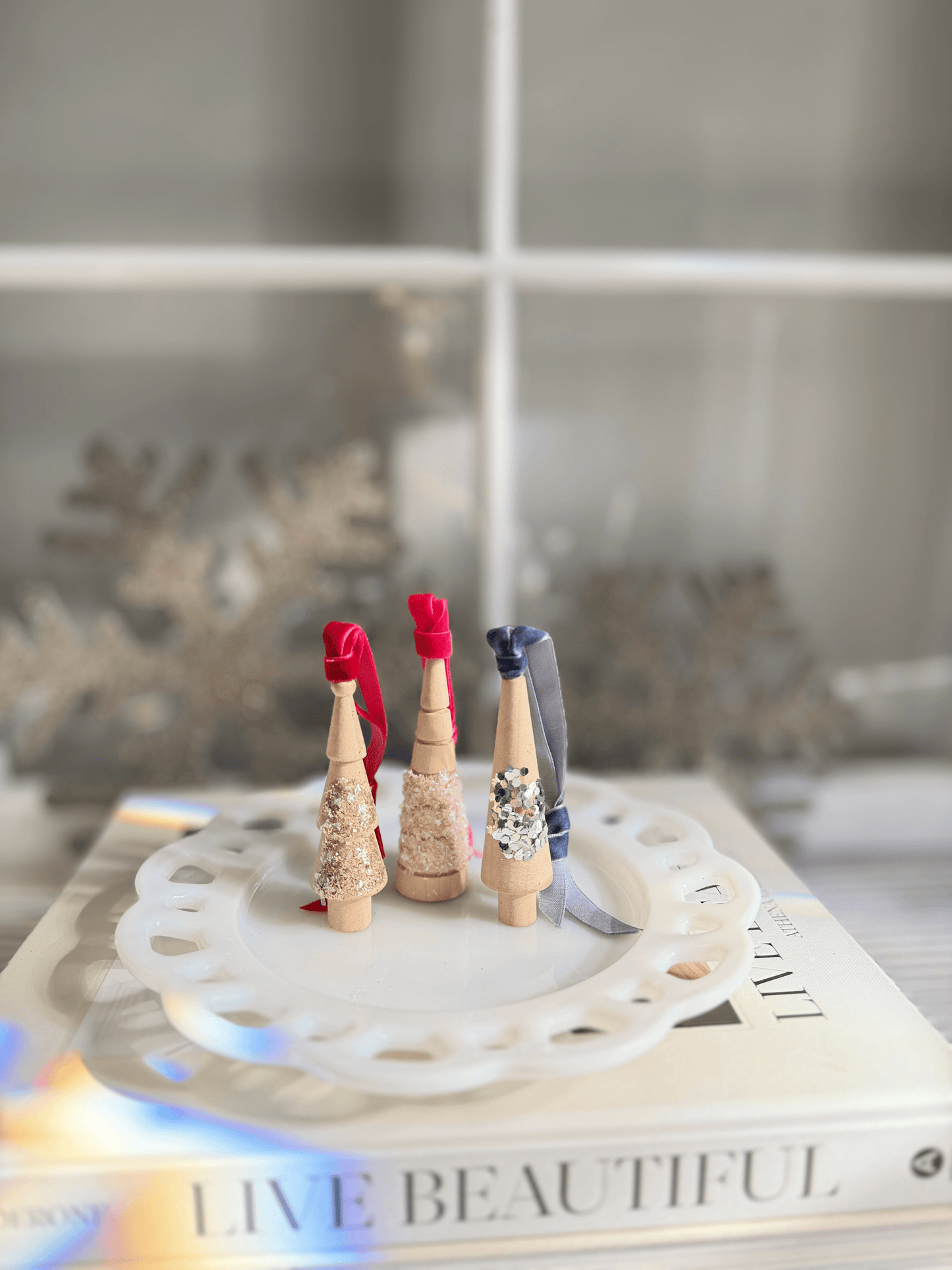 Mini Gold Glitter Tree Ornament