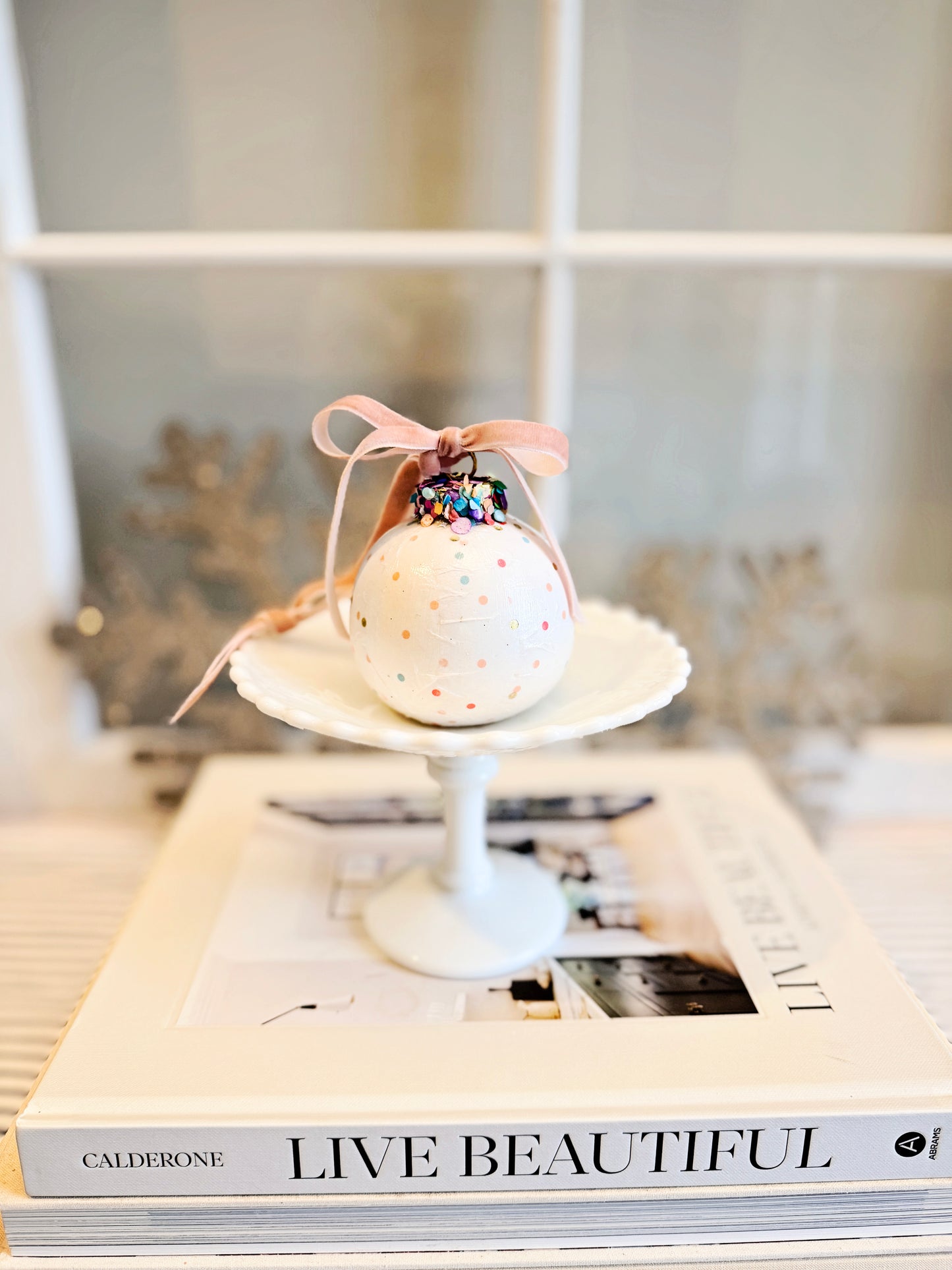 Confetti Twinkle Ceramic Ornament