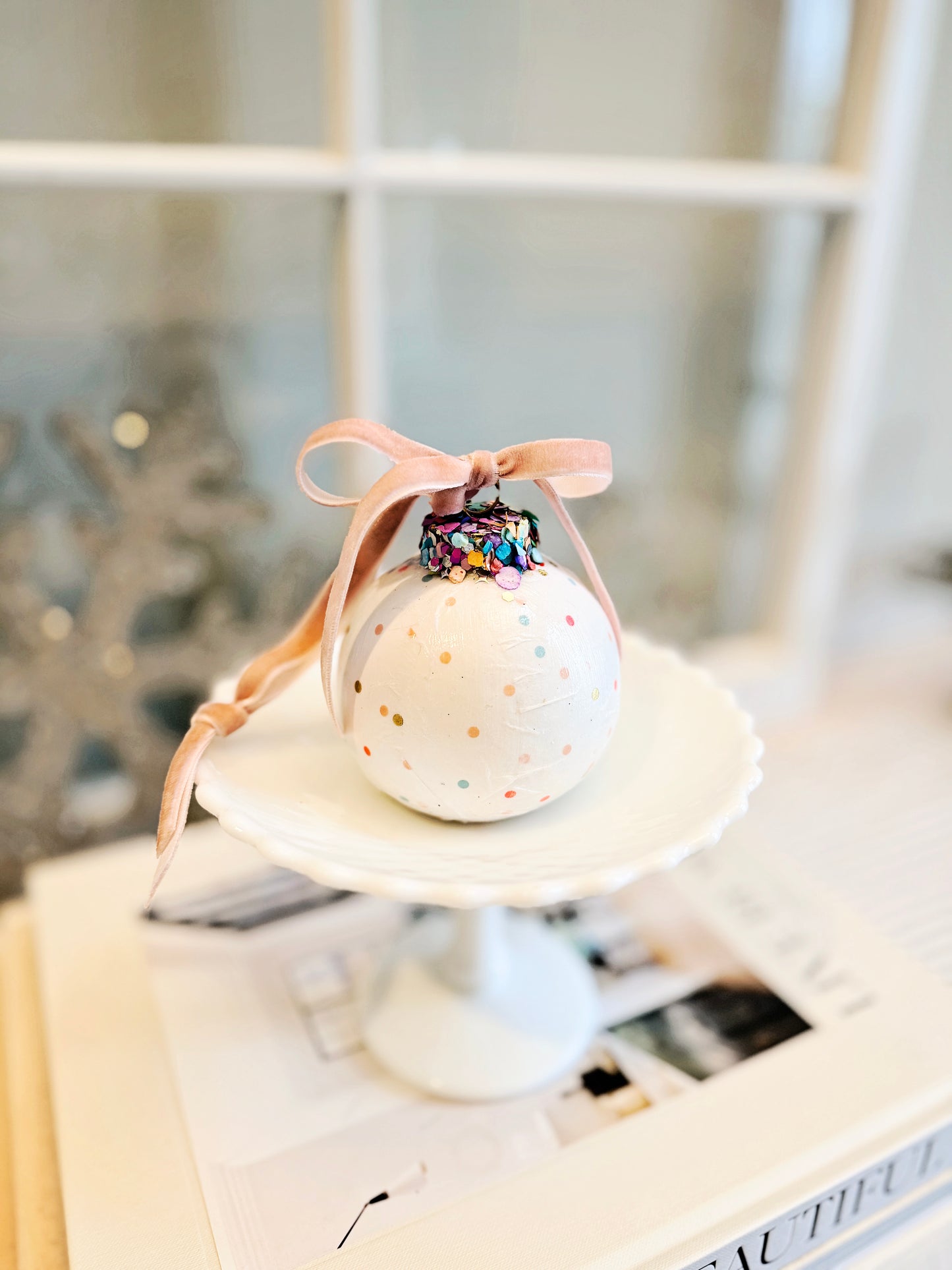 Confetti Twinkle Ceramic Ornament