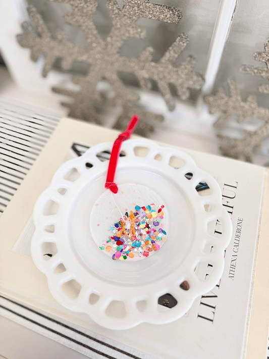 Tiny Reindeer Sparkle Tag – Acrylic Ornament