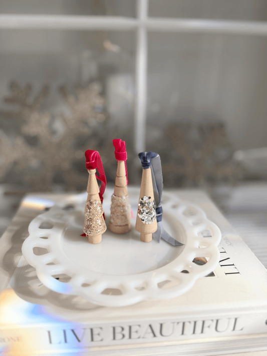 Mini Gold Glitter Tree Ornament