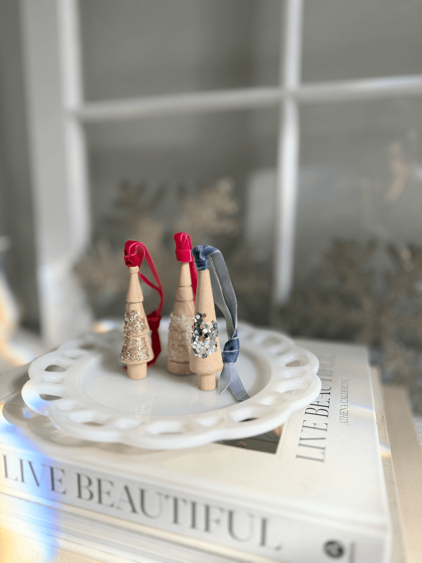 Mini Gold Glitter Tree Ornament