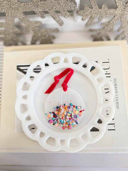 Tiny Reindeer Sparkle Tag – Acrylic Ornament