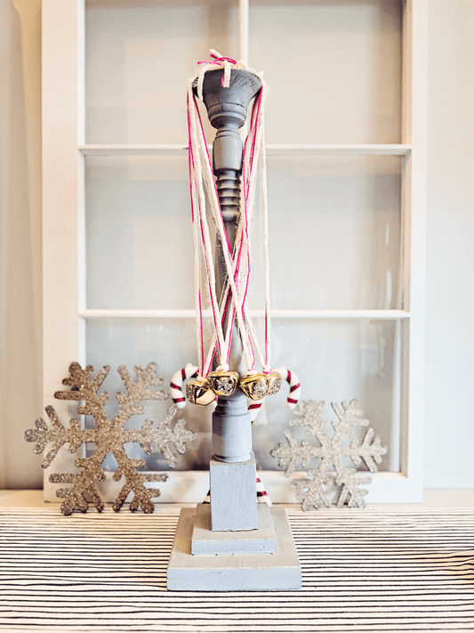 Vintage-Inspired Glitter Bell Ornament – Blush & Gold Luxe Edition